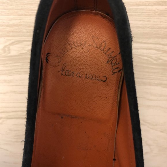 Santoni Fatte a Mano Navy Suede Loafers main image 2